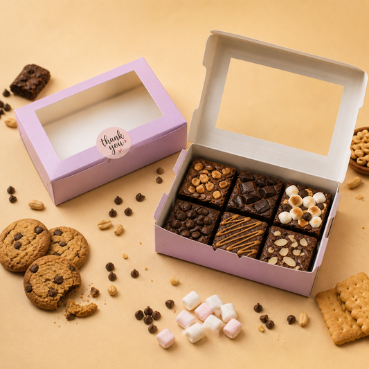 6 Pieces Brownie Box | 9x6x2 Inches