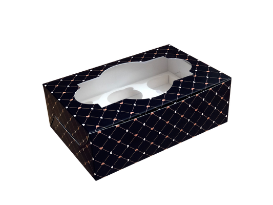 6 Cavity Cupcake Box (9x6x3 Inches)