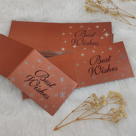 Best Wishes Folded Tags (5.5x2 Inch)