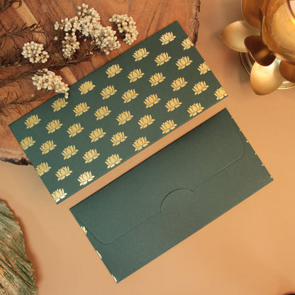 LOTUS GREEN ENVELOPE (7.5X3.5 INCHES)