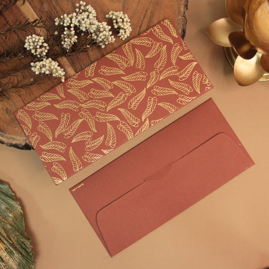 LEAF PATTERN ENVELOPE (7.5X3.5 INCHES)