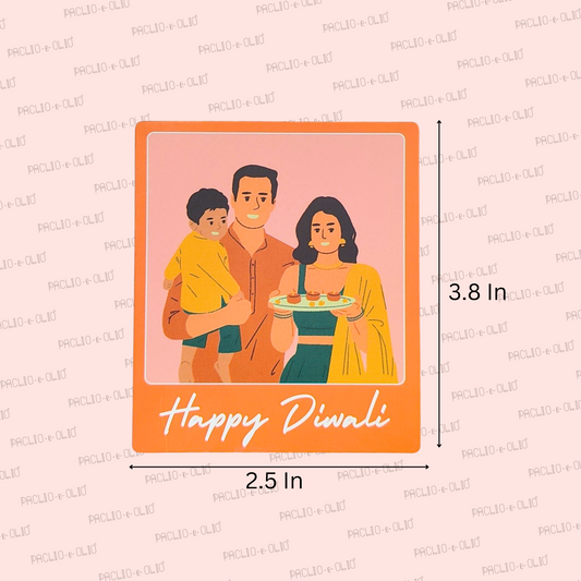 Happy Diwali printed gift tag – 3.8x2.5 inches – festive gift wrapping label