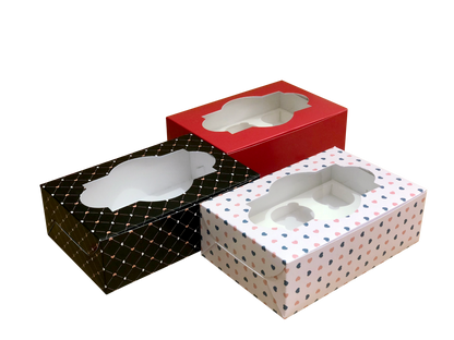 6 Cavity Cupcake Box (9x6x3 Inches)